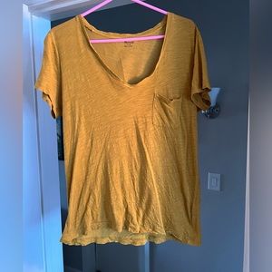 Madewell V-neck Tee in Mustard